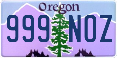 OR license plate 999NOZ