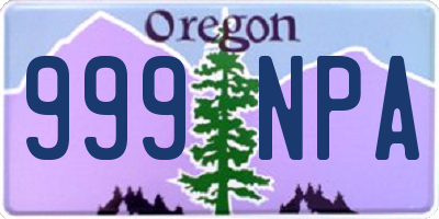 OR license plate 999NPA