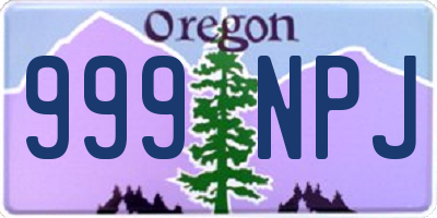 OR license plate 999NPJ