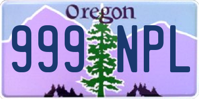 OR license plate 999NPL