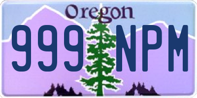 OR license plate 999NPM