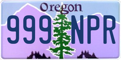 OR license plate 999NPR