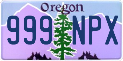 OR license plate 999NPX