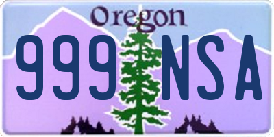 OR license plate 999NSA