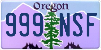 OR license plate 999NSF