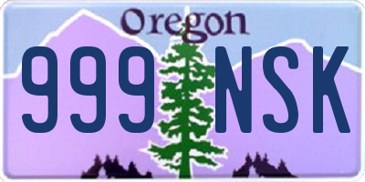 OR license plate 999NSK