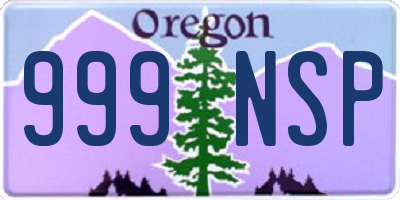 OR license plate 999NSP