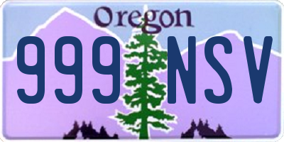 OR license plate 999NSV