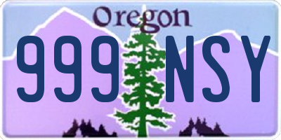 OR license plate 999NSY