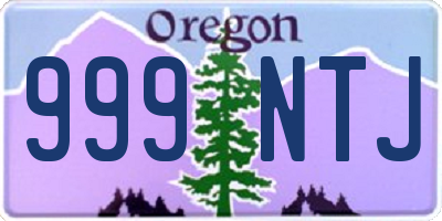 OR license plate 999NTJ