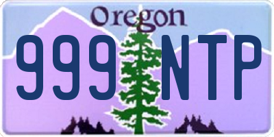 OR license plate 999NTP