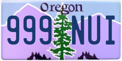 OR license plate 999NUI