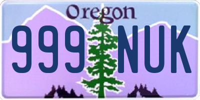 OR license plate 999NUK