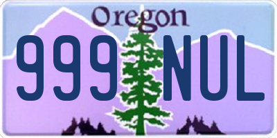 OR license plate 999NUL