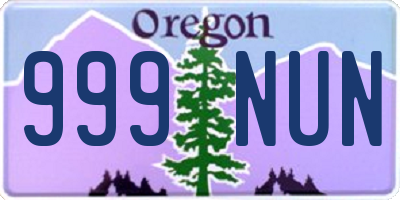 OR license plate 999NUN