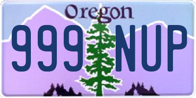 OR license plate 999NUP