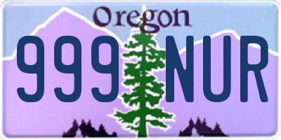 OR license plate 999NUR