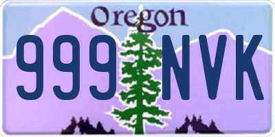 OR license plate 999NVK