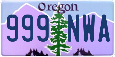 OR license plate 999NWA