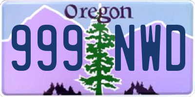 OR license plate 999NWD