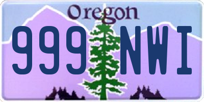 OR license plate 999NWI