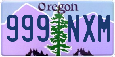 OR license plate 999NXM