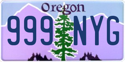 OR license plate 999NYG