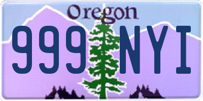 OR license plate 999NYI