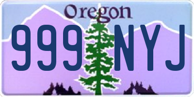 OR license plate 999NYJ