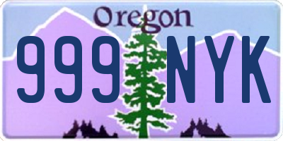 OR license plate 999NYK