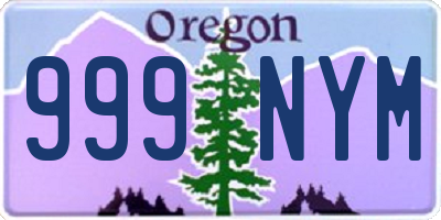 OR license plate 999NYM