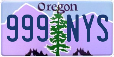 OR license plate 999NYS