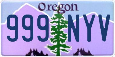 OR license plate 999NYV