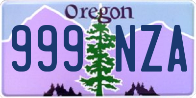 OR license plate 999NZA