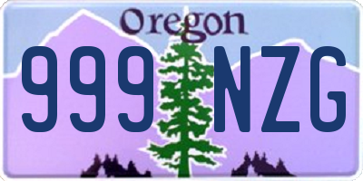 OR license plate 999NZG