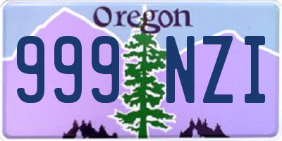 OR license plate 999NZI