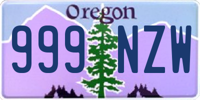 OR license plate 999NZW