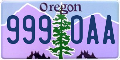 OR license plate 999OAA