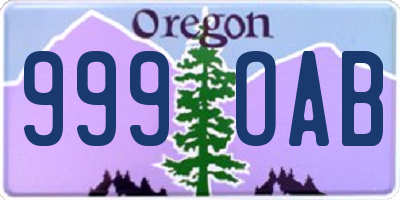 OR license plate 999OAB