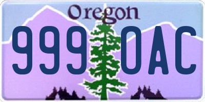 OR license plate 999OAC