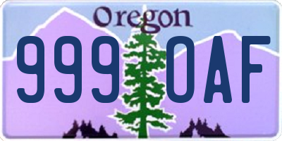 OR license plate 999OAF