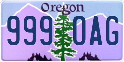 OR license plate 999OAG