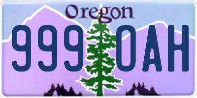 OR license plate 999OAH