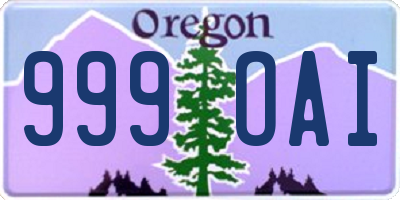 OR license plate 999OAI