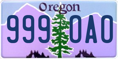 OR license plate 999OAO