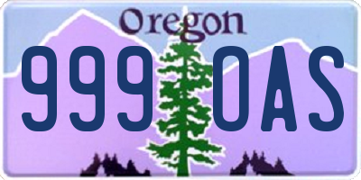 OR license plate 999OAS