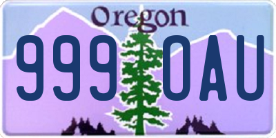 OR license plate 999OAU