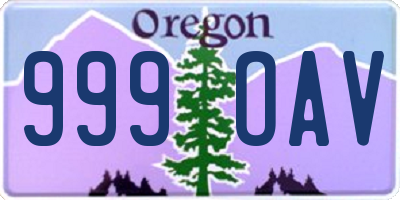 OR license plate 999OAV