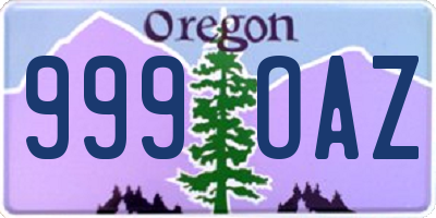 OR license plate 999OAZ