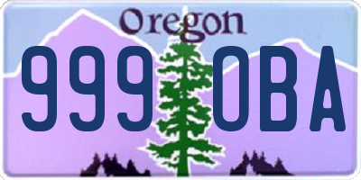 OR license plate 999OBA